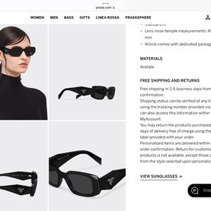 Prada Symbole Black Sunglasses Authenticated